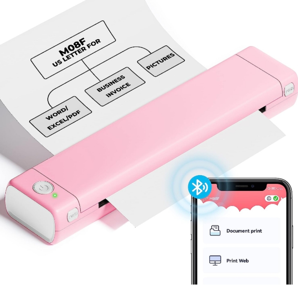 ASprink Portable Printers Wireless for Travel - Bluetooth Thermal Mobile Printer